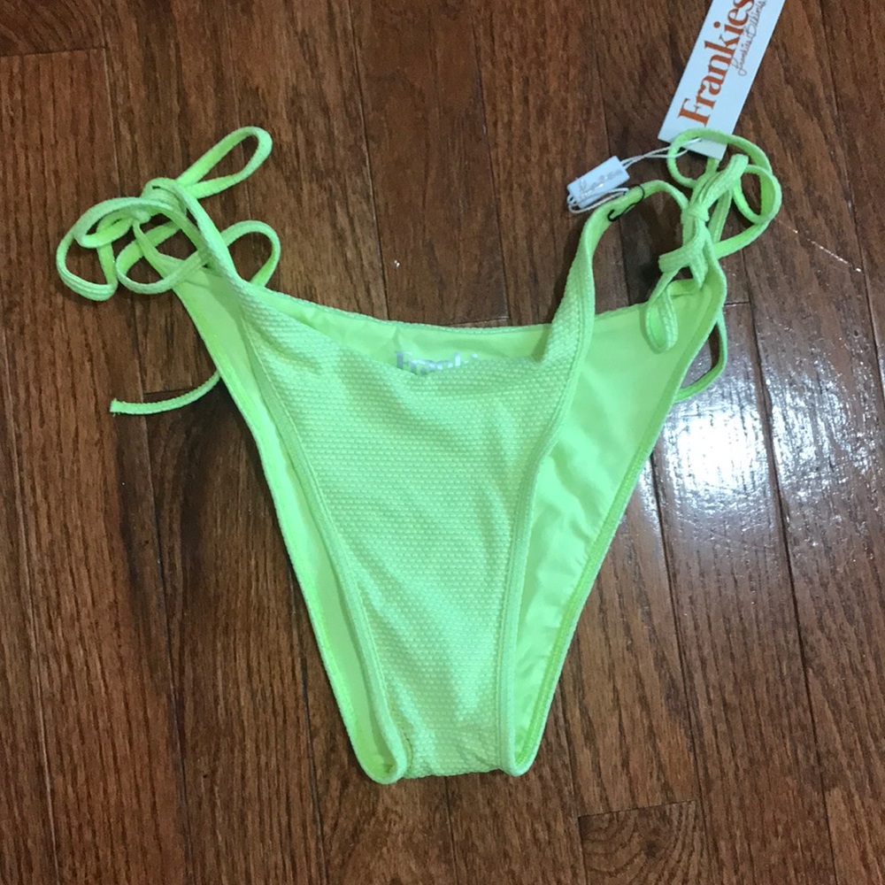 Frankie’s Bikinis Neon yellow lurex bikini bottom